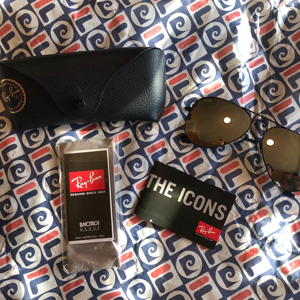 RayBan: Aviator Black Sunglasses Silver-Tone
